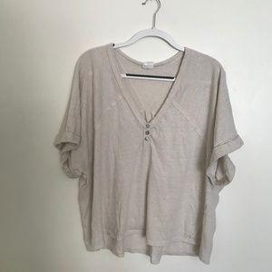 By Together - Cream Short Sleeve with Buttons